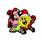 Silicone Focal Beads Christmas SpongeBob And Patrick Star Holding Candy Canes 20pcs