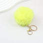 Pom Pom Keychain Fluffy Imitation Rex Rabbit Fur Ball 8cm With Lobster Clasp - 2# yellow