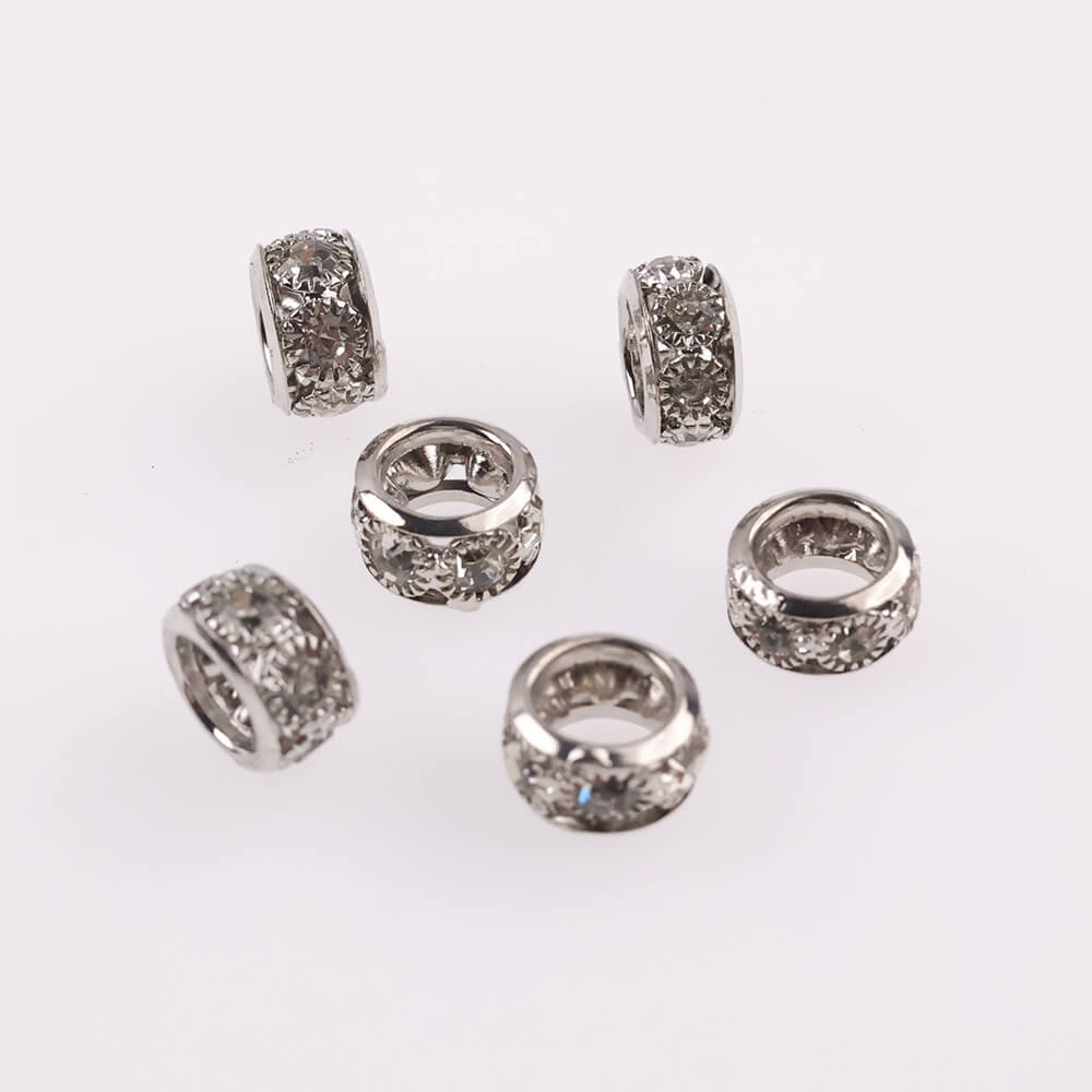 Rhinestone Spacer Beads 12mm Large Hole Gem 50pcs 8