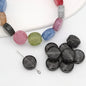 Glitter Flat Round Resin Beads 12mm Shiny Sparkle Colors 50pcs 10