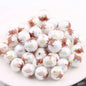 UV Plating Acrylic Beads 16mm Christmas Wreath and Reindeer Printed 20pcs 8