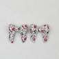 3D Printed Bow Shape Silicone Beads Colorful Pattern 10pcs - 1