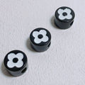 Painted Round Square Acrylic Beads 14mm 21mm Clover Pattern Enamel 10pcs 5