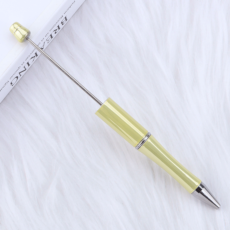 Beadable Plastic Pens Wholesale, UV Electroplated Metallic Gradient Colorful Ballpoint, 11.5mm x 145mm