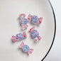 Hand Painted Wave Point Candy Acrylic Beads 14mm 5pcs 6