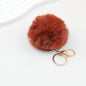Pom Pom Keychain Fluffy Imitation Rex Rabbit Fur Ball 8cm With Lobster Clasp