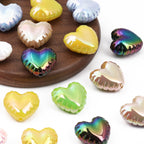 Vintage Style 21mm Heart Balloon Acrylic Beads Iridescent 50pcs