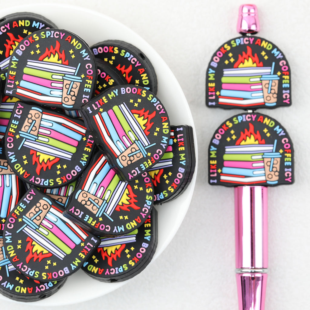 I Like Books Spicy And Coffee Ice Silicone Focal Beads 20Pcs 