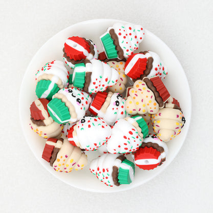 3D Crushed Sugar Cake Cup Focal Beads 20 pcs 2