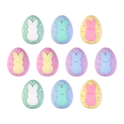 Silicone 3D Focal Beads Easter Bunny Chick Easter Egg Rabbit 20Pcs 3
