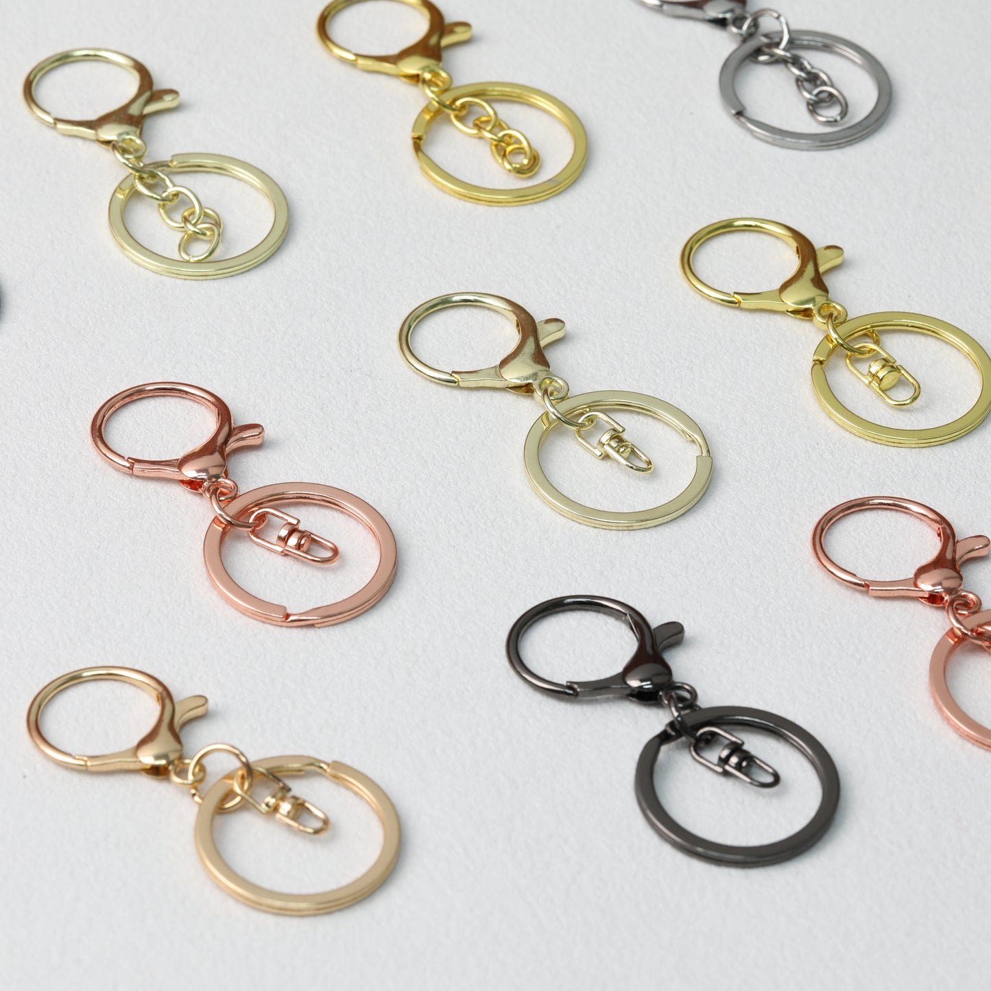 Zinc Alloy Lobster Clasp Keychain Hardware with Split Ring