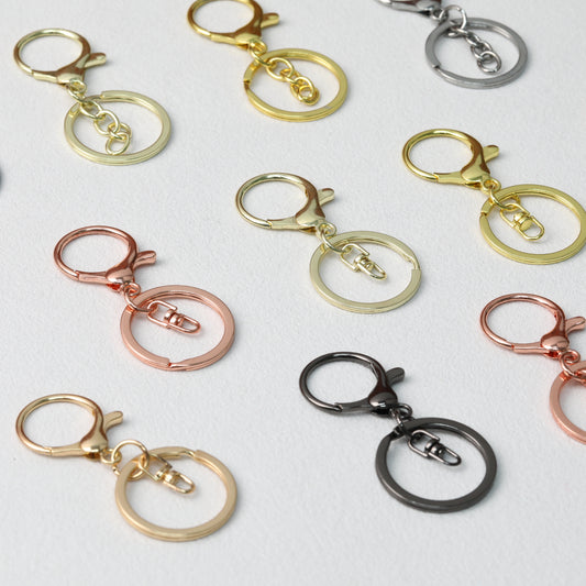 Zinc Alloy Lobster Clasp Keychain Hardware with Split Ring