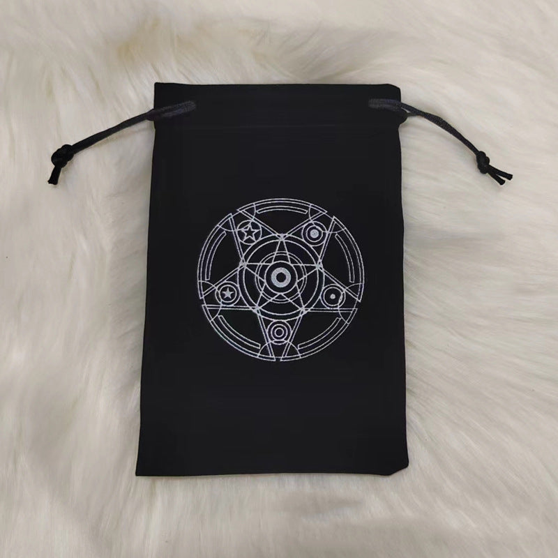 Tarot Card Velvet Drawstring Bags Celestial Esoteric Design 5pcs 18x11.5cm 9