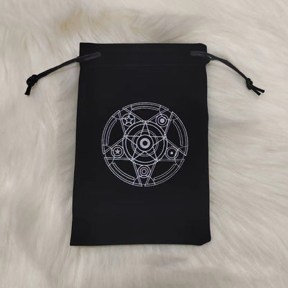 Tarot Card Velvet Drawstring Bags Celestial Esoteric Design 5pcs 18x11.5cm 9