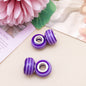 Acrylic Round Spacer Beads 14mm Rainbow Stripe Large Hole 50pcs 22