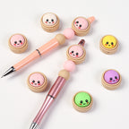 Smiling 3D Dumplings Silicone Focal Beads with Steamer 20pcs 3
