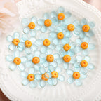 Transparent Colorful Flower Shaped Glass Beads 15x20mm 10pcs 5