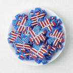 US Independence Day Silicone Focal Beads Blue Ambulance 20pcs