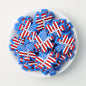US Independence Day Silicone Focal Beads Blue Ambulance 20pcs