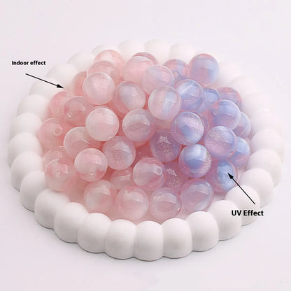 Color Changing Glitter Resin Beads 10/16mm Sparkle Mixed 10pcs 7