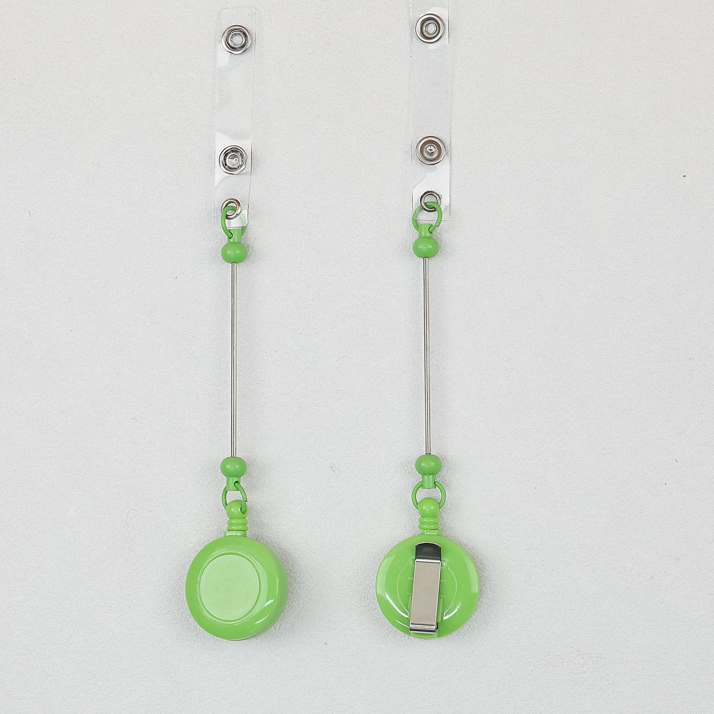 Beadable Badge Reels Retractable ID Keychain Clip - Candy Green