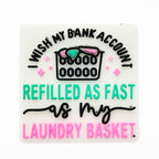Silicone Focal Beads Laundry Basket Refilled As Fast Text 20pcs