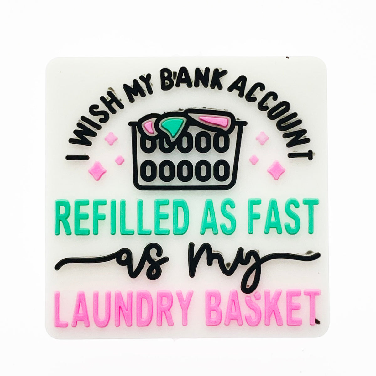 Silicone Focal Beads Laundry Basket Refilled As Fast Text 20pcs