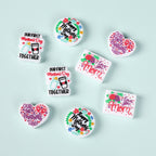 Silicone Focal Beads Mother Day Circle Badge Smiling Face 20pcs 3