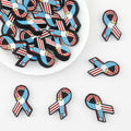 US Independence Day Ribbon Silicone Focal Beads Patriotic Design 20pcs