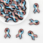 US Independence Day Ribbon Silicone Focal Beads Patriotic Design 20pcs