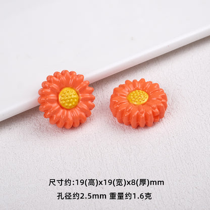 Sunflower Resin Beads 19mm Round Flower Shape 20pcs 5