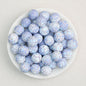 15mm Patterned Silicone Round Beads Geometric Printed Designs 50pcs - Salt Field