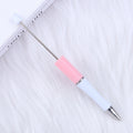 Beadable Pens Wholesale, Two Color Plastic Pastel White Barrel Ballpoint, 11.5mm x 145mm