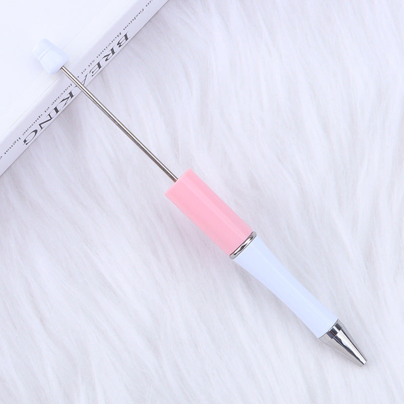 Beadable Pens Wholesale, Two Color Plastic Pastel White Barrel Ballpoint, 11.5mm x 145mm