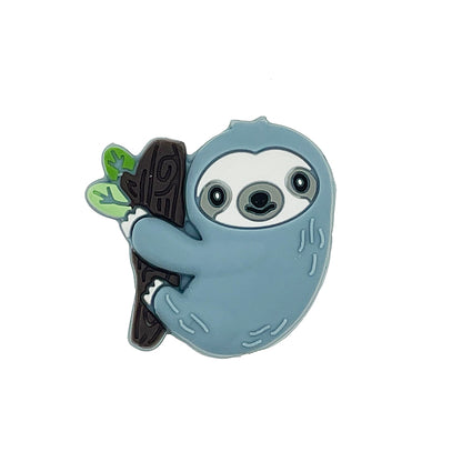 Silicone Focal Beads Sloth Hugging Leafy Tree Pastel Colors 20pcs 3