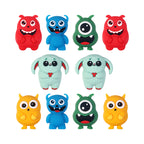Silicone 3D Focal Beads Little Monster Bright Eyes Quirky Expressions 20pcs