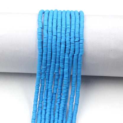 Flat Clay Beads 4mm Solid Color Polymer Disc 10strands 46