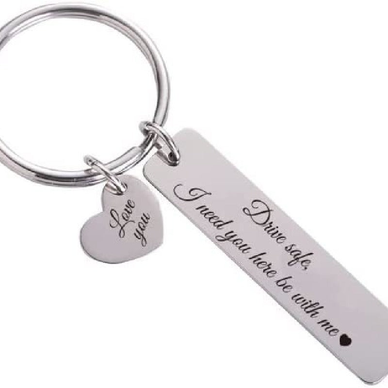 Alloy Drive Safe Couple Keychain Stainless Steel Gold Silver 5