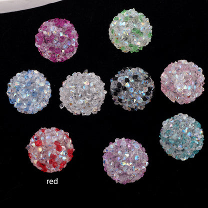 Rhinestone Round Clay Beads 16mm Glittering Epoxy Polymer 10pcs 4