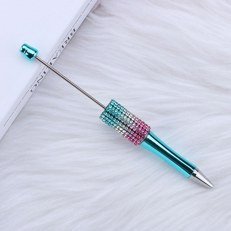 Beadable Pen with Rhinestone Grip and Decorative Cap Multiple Colors 10