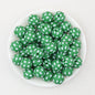 Star Pattern 15mm Printed Silicone Beads 50pcs - Green