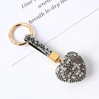 Diamond Encrusted Crystal Heart Keychain Alloy Multiple Colors 9