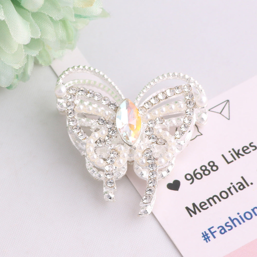 Alloy Butterfly Rhinestone Beads 31x30x11mm 3pcs 9