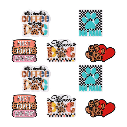Silicone Focal Beads Dog Mom Leopard Print Paw Patterns 1 pcs 9