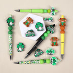 Silicone Focal Beads Saint Patrick Day Clover Lucky Charm 10pcs 9