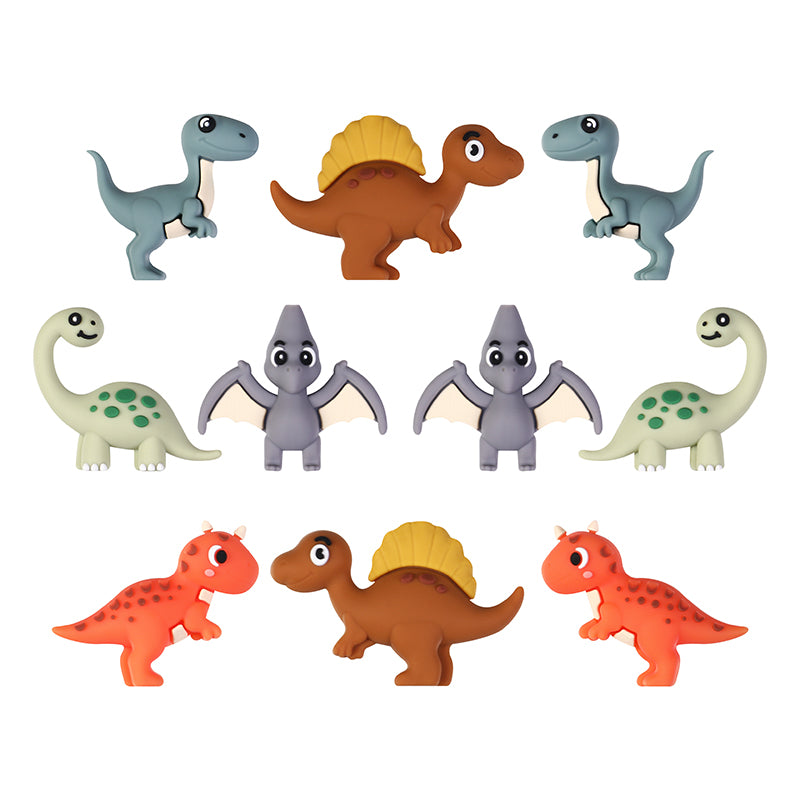 3D Cute Brontosaurus Dinosaur Silicone Focal Beads 20 Pcs 6