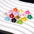 Painted Star Acrylic Beads 13mm Glossy Colorful Button 50pcs 2