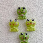 Hand Painted Frog Ceramic Beads 15mm Green Yellow Fruit 10pcs
