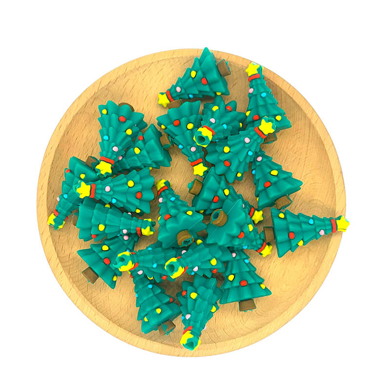 Silicone 3D Focal Beads Christmas Tree Layered Ornaments Holiday Design 20 pcs 2