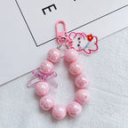 Acrylic Beaded Rabbit and Bear Keychain with Translucent Bow Charm 9